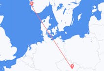 Vluchten van Brno, Tsjechië naar Stavanger, Noorwegen