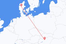 Flyg från Budapest, Ungern till Karup, Mittjylland, Danmark