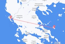 Vols depuis la ville de Skyros vers la ville de Corfou