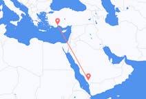 Flyreiser fra Abha, Saudi-Arabia til Antalya, Tyrkia