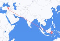 인도네시아 마카사르에서 출발해 터키 샨리우르파에게(으)로 가는 항공편