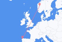 Flyg från Sogndal till La Coruña