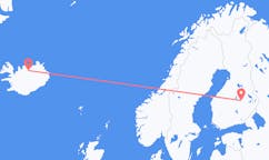 Vluchten van Kuopio, Finland naar Akureyri, IJsland