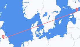 Flyg från England till Estland