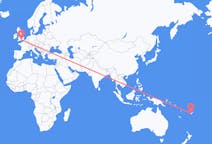 Flyg från Nadi, Fiji till Southampton, England
