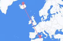 Vluchten van Constantine, Algerije naar Akureyri, IJsland