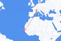 Flyreiser fra Cap Skiring, Senegal til Marseille, Frankrike