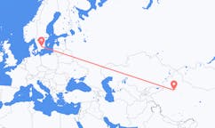 Flyrejser fra Korla, Kina til Växjö, Sverige