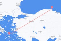 Flyrejser fra Sinop, Tyrkiet til Mykonos, Grækenland