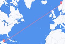 出发地 伯利兹出发地 丹格里加目的地 挪威特隆赫姆的航班