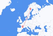 Flights from Lycksele, Sweden to Carcassonne, France