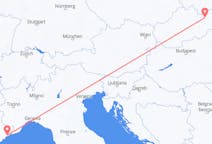 Flights from Poprad in Slovakia to Nice in France