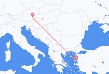 Fly fra Graz til Mytilene