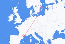 Loty z Visby (Dania), Szwecja do Girony, Hiszpania
