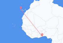 Loty z Lomé, Togo do Santa Cruz De La Palma, Hiszpania