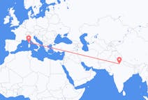 Flyreiser fra New Delhi, India til Ajaccio, Frankrike