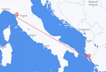 イタリアのピサからから、ギリシャのコルフ島までのフライト