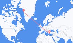 Fly fra Upernavik til Santorini