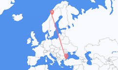 Flug frá Hemavan, Svíþjóð til Istanbúl, Tyrklandi