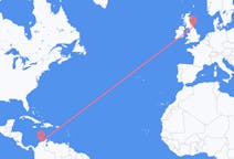 Flyg från Santa Marta, Colombia till Newcastle upon Tyne, England