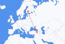 Flyreiser fra Diyarbakir, Tyrkia til Helsingfors, Finland