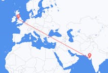 Flyreiser fra Rajkot, India til Liverpool, England