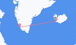 グリーンランドのパーミウトから、アイスランドのレイキャビク行きフライト