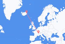 Flyg från Egilsstaðir, Island till Genève, Schweiz