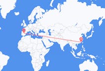 Flyreiser fra Xiamen, Kina til Madrid, Spania