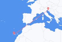Flights from San Sebastián de La Gomera, Spain to Trieste, Italy