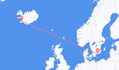 Flights from the city of Ronneby, Sweden to the city of Reykjavik, Iceland