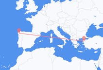 Flyg från Santiago de Compostela, Spanien till Edremit, Turkiet