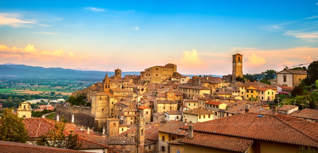 photo of view of Anghiari italian medieval village panoramic view. Arezzo, Italy.