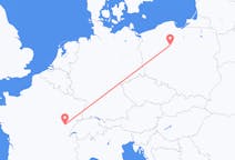 Flyg från Dole, Frankrike till Bydgoszcz, Polen