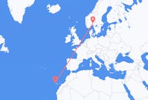Flyrejser fra Santa Cruz de La Palma, Spanien til Oslo, Norge
