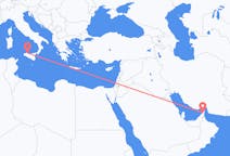 Vluchten van Ras al-Khaimah, Verenigde Arabische Emiraten naar Palermo, Italië
