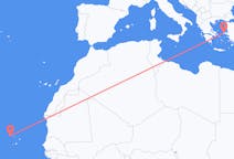 Flyreiser fra São Vicente, Kapp Verde, til Khios, Kapp Verde