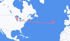 Flyreiser fra Milwaukee, USA til Terceira, Portugal