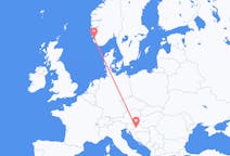 Vluchten van Zagreb, Kroatië naar Stavanger, Noorwegen