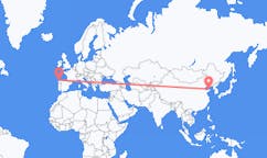 Рейсы из Яньтая, Китай в Ла-Корунья, Испания