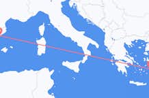 Flyreiser fra Leros, Hellas til Barcelona, Spania