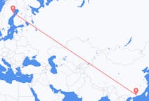 Flyreiser fra Guangzhou, Kina til Skellefteå, Sverige