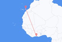 Flyreiser fra Abidjan, til Lanzarote