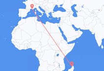 Flights from Nosy Be, Madagascar to Marseille, France