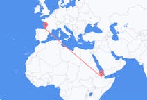 Flyreiser fra Semera, Etiopia til Biarritz, Frankrike