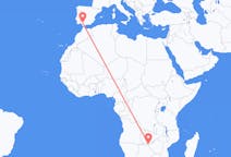Flyg från Victoria faller, Zimbabwe till Sevilla, Spanien