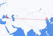 Flyg från Dalian, Kina till Samsun, Turkiet