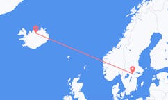 Loty z Akureyri, Islandia do hrabstwa Örebro, Szwecja