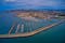 Photo of aerial view of Dun Laoghaire Pier ,Dublin, Ireland.