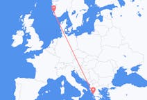 Vluchten van Stavanger, Noorwegen naar Preveza, Griekenland